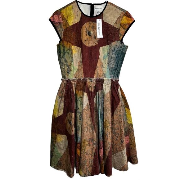 Making The Cut Carnival Painting Dress Winning Look Gary's Brown Tan Small NWT - Picture 2 of 6